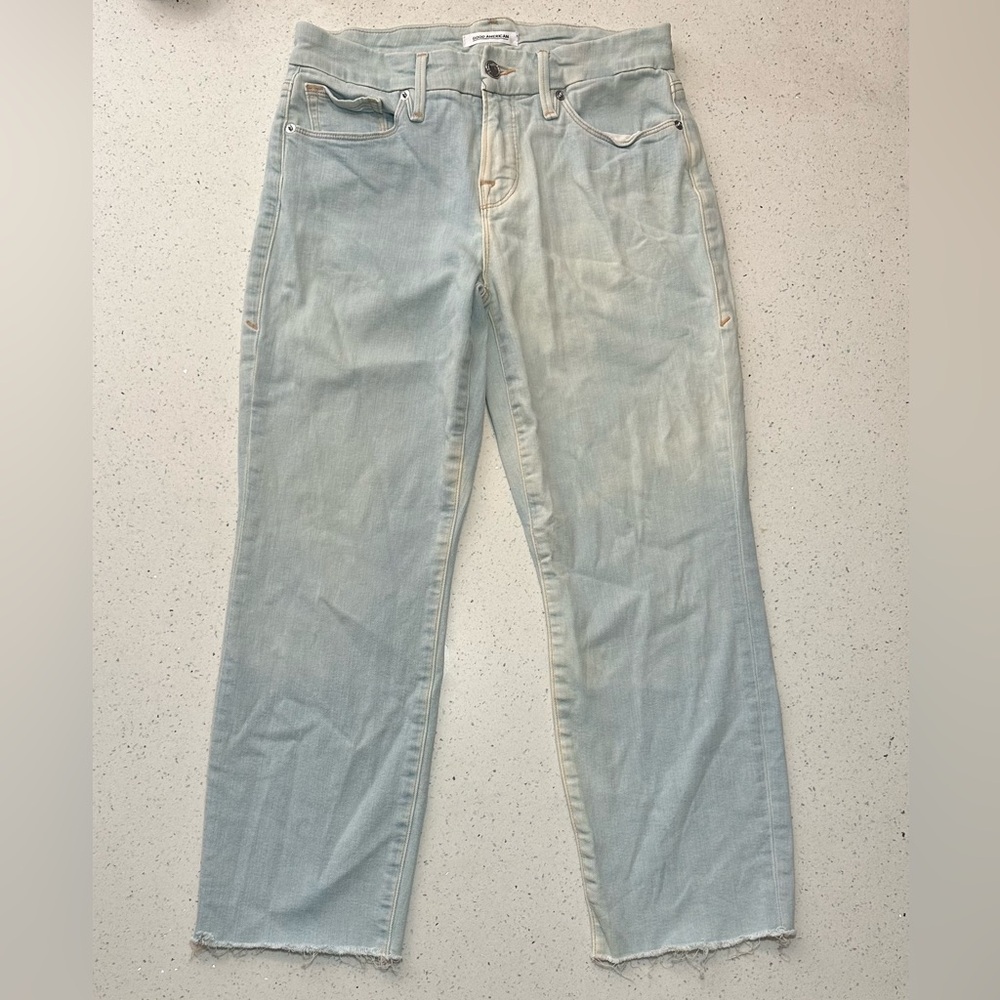 Good American / good petite straight jeans - like new - pre-loved